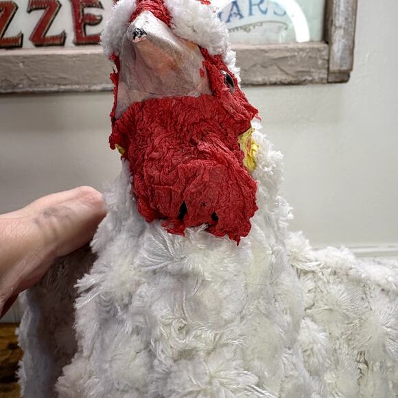 Hen Egg Gathering Basket Macrame Chicken Handmade Farmhouse Decor Rustic Large - Picture 8 of 16